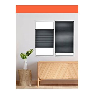 Antrasit Plise Perde Katlanır Cam Balkon Perdesi - Ofis Perdesi - Mutfak Perdesi - Salon Perdesi 85x105 cm