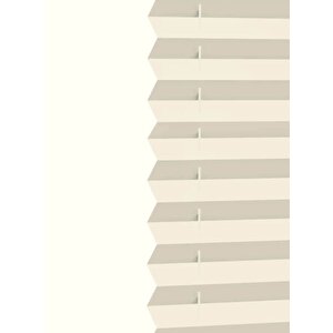 Krem Plise Perde Katlanır Cam Balkon Perdesi - Ofis Perdesi - Mutfak Perdesi - Salon Perdesi 80x85 cm
