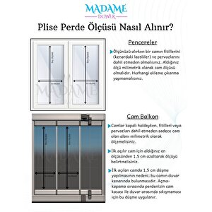 Krem Plise Perde Katlanır Cam Balkon Perdesi - Ofis Perdesi - Mutfak Perdesi - Salon Perdesi