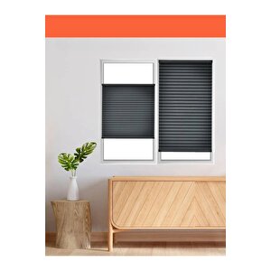 Antrasit Plise Perde Katlanır Cam Balkon Perdesi - Ofis Perdesi - Mutfak Perdesi - Salon Perdesi 60x110 cm