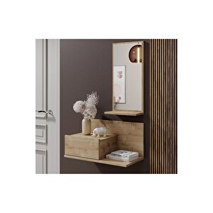 Safir Renginde Çekmeceli Ve Aynalı Duvar Ünitesi