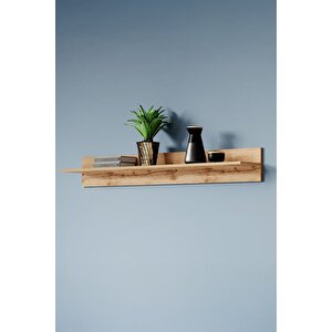 Ahşap Duvar Rafı | 150 Cm Dekoratif Kitaplık Raf | Modern Salon Rafı Meşe | Yatak Odası - Ofis - Mutfak