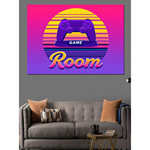 Retro Game Room Logosu Dekoratif Kanvas - Mdf Ahşap Tablo 100x140 cm