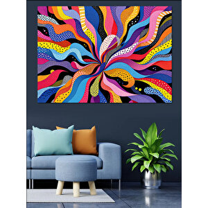 Psikedelik Soyut Renkler Dekoratif Kanvas - Mdf Ahşap Tablo 50x70 cm