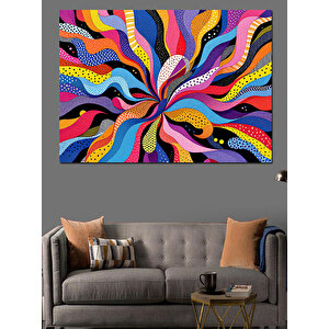 Psikedelik Soyut Renkler Dekoratif Kanvas - Mdf Ahşap Tablo 50x70 cm