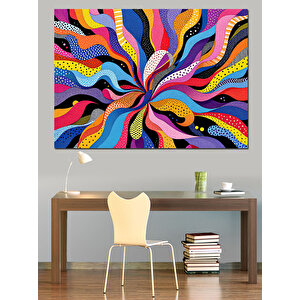 Psikedelik Soyut Renkler Dekoratif Kanvas - Mdf Ahşap Tablo