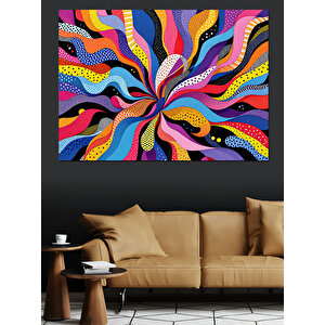 Psikedelik Soyut Renkler Dekoratif Kanvas - Mdf Ahşap Tablo 35x50 cm