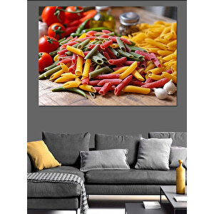 Lezzetli Renkli Makarna Dekoratif Kanvas - Mdf Ahşap Tablo