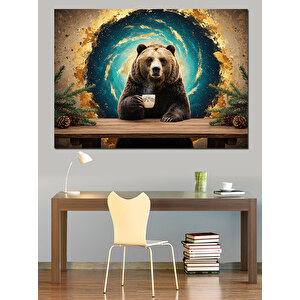 Mistik Ayı Portresi Dekoratif Kanvas - Mdf Ahşap Tablo 70x100 cm