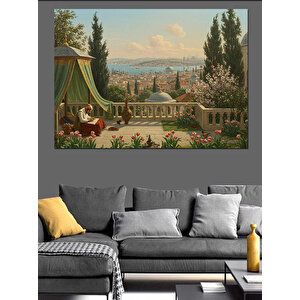 Balkonda Serin Sabah Havası Dekoratif Kanvas - Mdf Ahşap Tablo 70x100 cm
