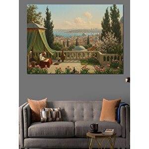 Balkonda Serin Sabah Havası Dekoratif Kanvas - Mdf Ahşap Tablo 25x35 cm