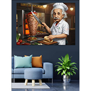 Döner Ustası Şef Mutfakta Dekoratif Kanvas - Mdf Ahşap Tablo