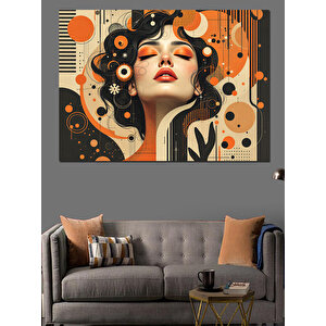 Retro Kadın Portresi Dekoratif Kanvas - Mdf Ahşap Tablo 35x50 cm