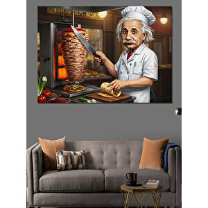Döner Ustası Şef Mutfakta Dekoratif Kanvas - Mdf Ahşap Tablo 35x50 cm
