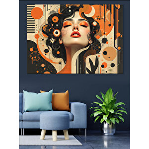 Retro Kadın Portresi Dekoratif Kanvas - Mdf Ahşap Tablo 50x70 cm