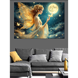 Ayışığında Peri Kadın Dekoratif Kanvas - Mdf Ahşap Tablo 35x50 cm