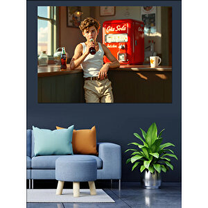 Retro Tarzlı Soda Reklamı Dekoratif Kanvas - Mdf Ahşap Tablo 50x70 cm