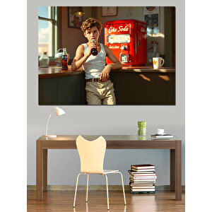 Retro Tarzlı Soda Reklamı Dekoratif Kanvas - Mdf Ahşap Tablo 50x70 cm