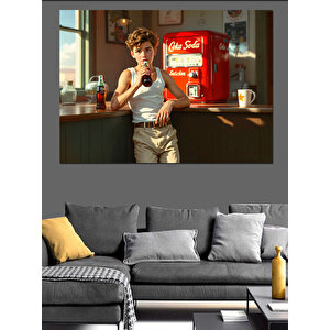 Retro Tarzlı Soda Reklamı Dekoratif Kanvas - Mdf Ahşap Tablo