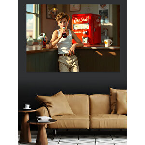 Retro Tarzlı Soda Reklamı Dekoratif Kanvas - Mdf Ahşap Tablo