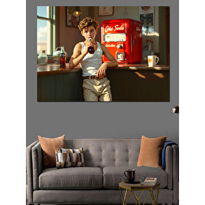 Retro Tarzlı Soda Reklamı Dekoratif Kanvas - Mdf Ahşap Tablo 35x50 cm
