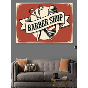 Retro Barber Shop Afiş Dekoratif Kanvas - Mdf Ahşap Tablo 70x100 cm