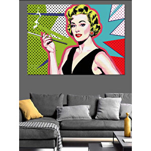 Retro Kadın Portresi Dekoratif Kanvas - Mdf Ahşap Tablo 35x50 cm