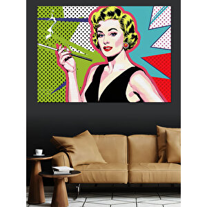 Retro Kadın Portresi Dekoratif Kanvas - Mdf Ahşap Tablo 35x50 cm