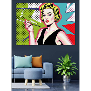 Retro Kadın Portresi Dekoratif Kanvas - Mdf Ahşap Tablo 35x50 cm
