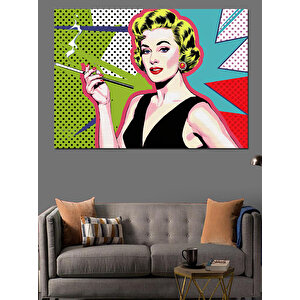 Retro Kadın Portresi Dekoratif Kanvas - Mdf Ahşap Tablo