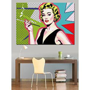 Retro Kadın Portresi Dekoratif Kanvas - Mdf Ahşap Tablo