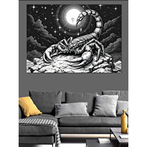 Ay Ve Akrep Burcu Dekoratif Kanvas - Mdf Ahşap Tablo
