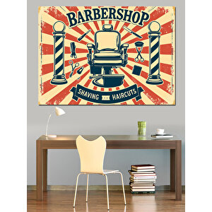 Retro Berber Dükkanı Posteri Dekoratif Kanvas - Mdf Ahşap Tablo 35x50 cm