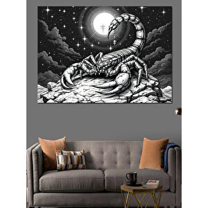 Ay Ve Akrep Burcu Dekoratif Kanvas - Mdf Ahşap Tablo 100x140 cm