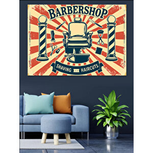 Retro Berber Dükkanı Posteri Dekoratif Kanvas - Mdf Ahşap Tablo 50x70 cm