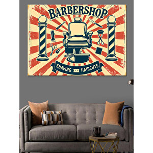 Retro Berber Dükkanı Posteri Dekoratif Kanvas - Mdf Ahşap Tablo 50x70 cm