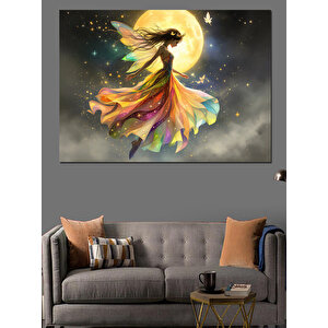 Ay Işığında Dönen Kadın Dekoratif Kanvas - Mdf Ahşap Tablo