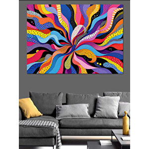 Psikedelik Soyut Renkler Dekoratif Kanvas - Mdf Ahşap Tablo