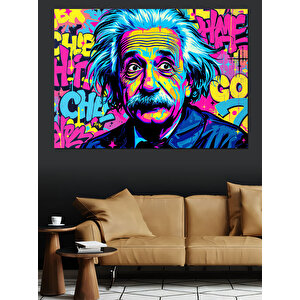 Pop Art Einstein Dekoratif Kanvas - Mdf Ahşap Tablo 35x50 cm