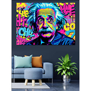 Pop Art Einstein Dekoratif Kanvas - Mdf Ahşap Tablo 35x50 cm