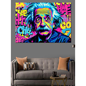 Pop Art Einstein Dekoratif Kanvas - Mdf Ahşap Tablo 50x70 cm