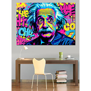 Pop Art Einstein Dekoratif Kanvas - Mdf Ahşap Tablo