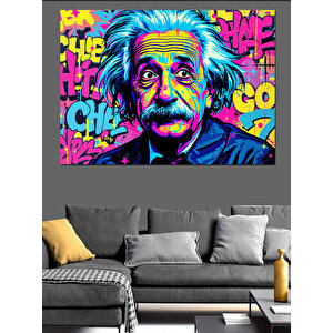 Pop Art Einstein Dekoratif Kanvas - Mdf Ahşap Tablo