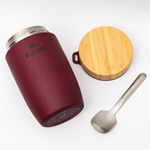 Çelik Yemek Termos - Igloo - Bamboo - 500 Ml - Bordo - 205789