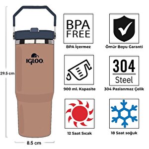 Çelik Termos - Igloo - Powder - 900ml - Kahve/kayrak - 205788