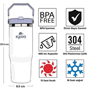 Çelik Termos - Igloo - Powder - 900ml - Beyaz/duman Mavi - 205788