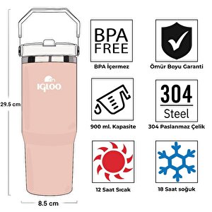Çelik Termos - Igloo - Powder - 900ml - Somon/beyaz - 205788
