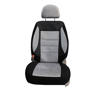 Seat Altea Uyumlu Tay Tüyü Oto Koltuk Kılıfı Gri-Siyah