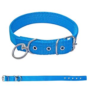 Savex Dokuma Köpek Boyun Tasması Mavi 2.5*50 Cm