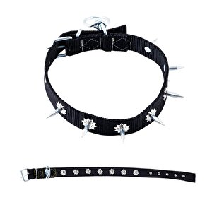Dokuma Çivili Köpek Boyun Tasması - 4*70 Cm - Siyah